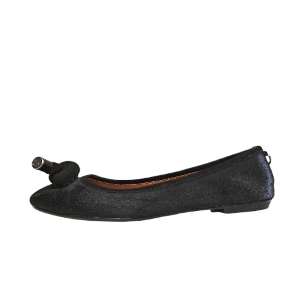 Donald J. Pliner Gracie Black Calfhair Ballet Flats With Silver Tip Knot |Size 8